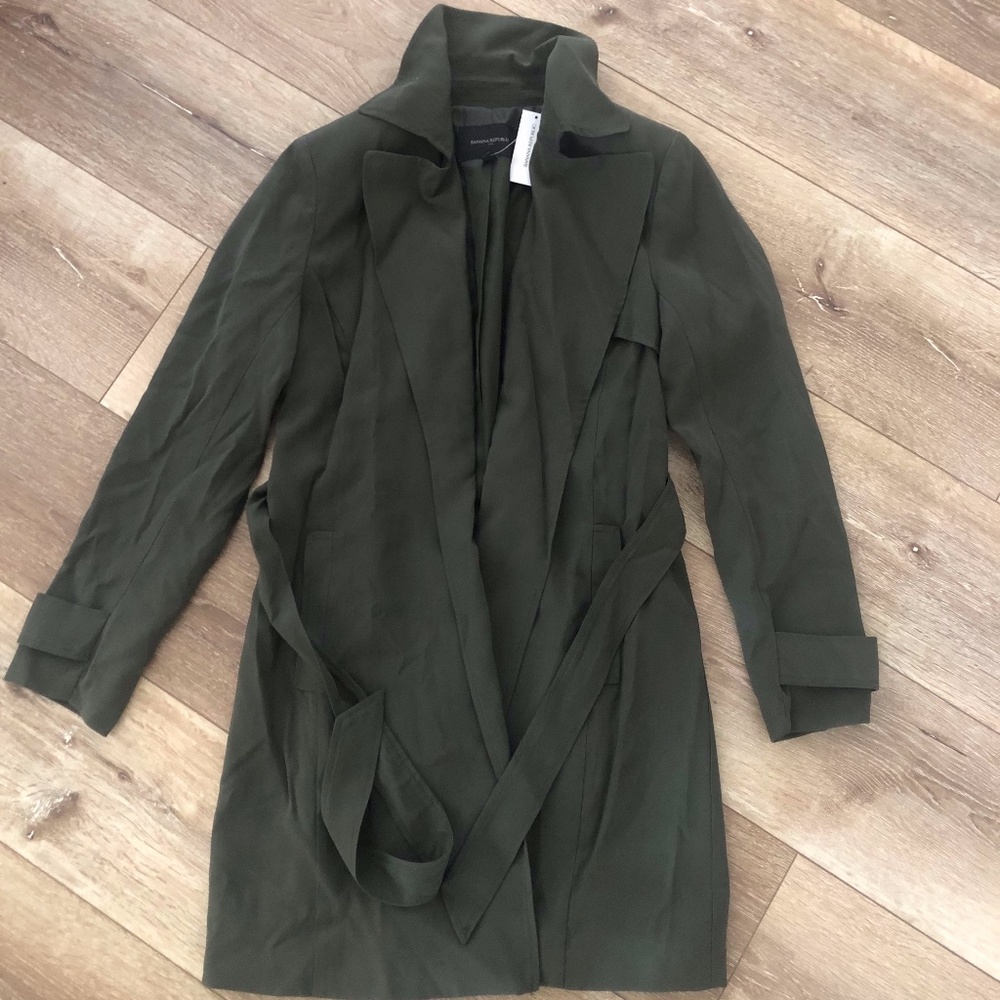 Women's army green trench coat